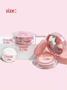 Caja de cojín de aire, 1 pieza mini caja de cojín de aire de fundación líquida con lazo de cristal rosa, con borla esponjosa y espejo de maquillaje, botella de reemplazo de BB cream y loción, botella auxiliar portátil para viajes adecuada para 6g