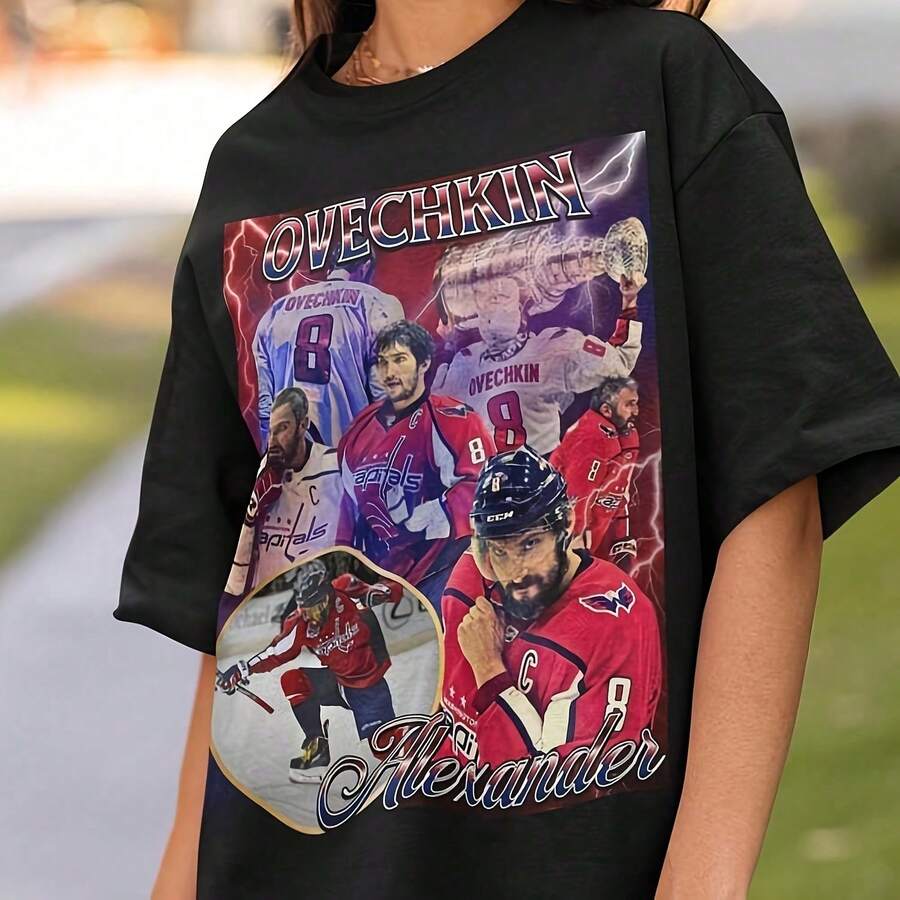 Alex Ovechkin Shirt Vintage 90s Washington Capitals  Hockey Design Retro Bootleg Gift Classic Graphic  Uni T-Shirt Limited Edition220G Pure Cotton T-Shirt - Casual Style, Perfect For Fall And Winter, A Thoughtful Day Gift For Family And  Tops For Wo Vintage Clothes Wo Clothes Wo Vintage Wo Tops Mujer Cute Tops Wo Cotton Wo Clog Halloween Camisas Summer Clothes Wo Casual Punk Western Tops Wo Fourth Of July Outfit Kpop Cowboy Outfits For Wo Ry Ropa 100% Cotton Y2k Ing Cute Gothic Wo Clothes Black And White Top Vintage Tops Cloth For Wo White Goth Inawly Retro Clothes For Wo Korean Fashion Wo Camisas Para Mujer - Black - View 1