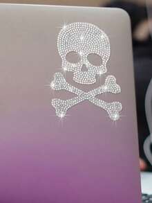 Creative Sparkling Diamond Skull And Crossbones - Silver - View 6