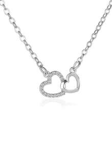 Collar colgante con entrelazado de corazón minimalista, joya de regalo para mujeres