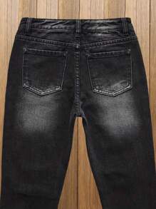 Straight Leg Distressed Boys & Teen Casual Denim Jeans, Fashionable Street Style For All Seasons