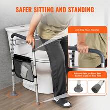 Toilet Safety Rail, 300 LBS Foldable Toilet Seat With Non-Slip Handles, Portable Versatile Toilet Handrails With Reinforced Aluminum Alloy Tube, Fit For Seniors, Pregnant Women & The Injured - 300 LBS Foldable Toilet Seat - View 4