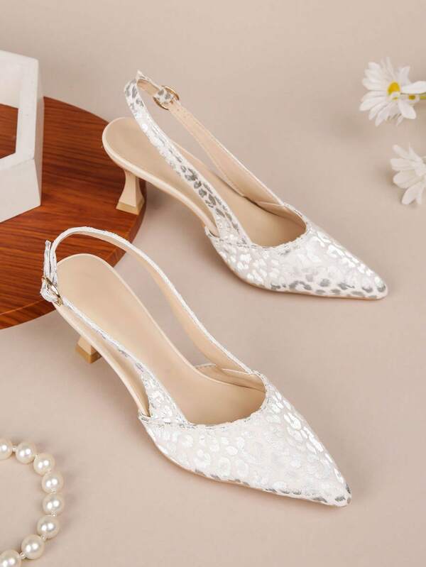 Chinese Style Pointed Toe Open Heel Wedding Sandals