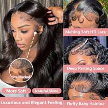 13x6 13x4 Body Wave Lace Frontal Wig Human Hair Pre Plucked HD Transparent Lace Frontal Wigs Human Hair 180% Density Human Hair Pre Plucked Wig Human Hair