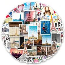 50 PIEZAS Pegatinas de París Pegatinas de vinilo estéticas para Scrapbooking, Diarios, Portátiles, Parachoque, Monopatín, Botella de agua, Computadora, Teléfono, Dibujos animados, Casco de trabajo, Pegatinas y Calcomanías para Automóvil