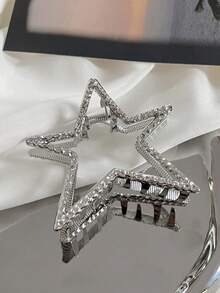 1 件 Y2K 女士星空发爪夹，坚固的金属发饰，适合日常使用，春夏新品，送给朋友的绝佳礼物发饰时尚发夹 - 銀色 - 查看 5