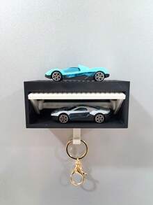 1 PC Openable Garage Key Hook (Racing Car Model Optional), Creative Design Toy, Key Chain Hook, Wall-Mounted Wall Decoration, Creative Gift, Suitable For Boys, Couples, Home Novelty Key Hook,Wall Key Holder, Novel Decoration Style, Key Chain Keychain, Wall Keychain, Wall Hook, House Key, Key Pendant, Key Holder - Multicolor - View 8