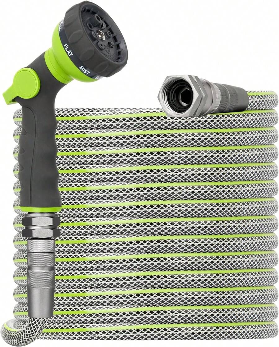 Flexible Garden Hose 50 FT - Heavy Duty Non-Expandable 50FT Outdoor Water Hose Pipe, 1/2" X 50Feet, 3/4" Solid Swivel Fittings, 50 Feet, Kink And Leak Proof - Multicolor - View 1