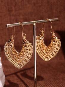 3 Pairs Fashionable Versatile Elegant Creative Vintage Bohemian Geometric Hollow Tassel Earrings Set, Suitable For Women's Daily, Party, Summer Beach Holiday, Festival Jewelry
