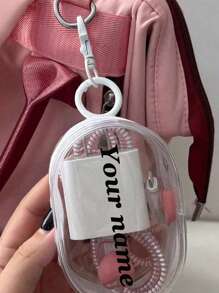 1pc Customized Portable Mini Clear Zipper Storage Bag, Multi-Functional Jewelry Pouch Suitable For Earphones, Power Banks, Key Chains, Rings, Perfumes, Travel Accessories, Unisex, Travel Essential (Key Chain Style Random) Travel Essentials Holiday Essentials
