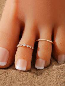 1 Pieza Anillo para tobillo de estilo bohemio con diseño de alambre, anillo ajustable vintage de cola abierta, accesorio de joyería para mujer