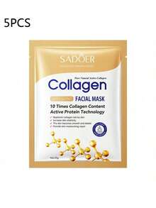1/3/5/10片装胶原蛋白面膜，保湿补水，柔滑肌肤，改善干燥，面部护理，修复肌肤，舒缓肌肤，减少细纹，护肤，改善干燥粗糙 - 彩色 - 查看 13