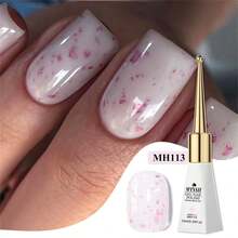 Mtssii 10毫升二合一闪粉橡胶底胶指甲油粉色牛奶金箔亮片底油可卸半永久UV LED自流平美甲油胶美甲用品 - 彩色 - 查看 14