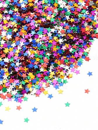 1 Pack Star Confetti Glitter Colorful Star Table Confetti Metallic Foil Stars Sequin For Wedding Birthday Party Baby Shower Festival Decorations, Christmas Party Decor, Christmas Party Supplies.
