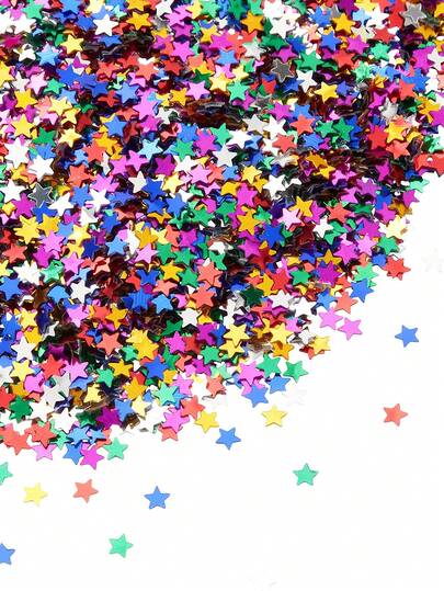 1 Pack Colorful Star Shaped Sequin Table Decor, Metallic Foil Stars, Suitable For Weddings, Birthday Parties, Baby Showers, Festivals, Christmas Parties, Christmas Party Supplies