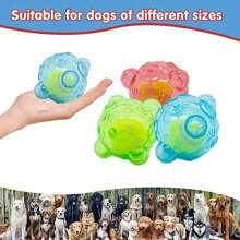 1pc, Random Color, Bear Head Pet Dog Sound Toy With Tennis Ball, Elastic Dog Chewing Toy, Dog Interactive Training Toy Ball With Built-In Tennis Ball, For All Kinds Of Dogs, Suitable For Indoor And Outdoor Play, Suitable For All Year Round, Holiday Gifts, Birthday Gifts