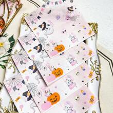 100/60/20 Stücke 13 x 13 Zoll süße Einwegservietten mit Halloween-Muster mit Spinnennetzen, Fledermäusen, Kürbishexen und anderen Mustern, dekorative Servietten für Feiertagstreffen und Halloween-Mottopartys