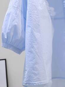 女式纯色灯笼袖宽松休闲衬衫，全新设计