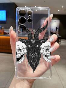 Carcasa de teléfono con ilustración original de dibujos animados de esqueleto, 1 pieza, serie de dibujos animados, compatible con Galaxy/S20/FE, compatible con Samsung A06 5G/ 15Ultra/Infinix Note 40 Pro/Infinix Note 40 Pro+, funda protectora personalizada perforada como regalo
