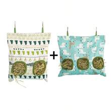 ITANDME Heu-Futterbeutel für Kaninchen mit drei/zwei Löchern, bissfest, Heu-Halter für Meerschweinchen - Große Kapazität & Leicht zu reinigen - Süße Formen kleintier-Futterbeutel für Meerschweinchen, Kaninchen, Chinchillas
