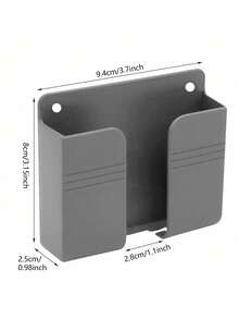 1件免打孔手机支架壁挂式创意多功能遥控器收纳盒壁挂式手机充电支架床头充电收纳架,家居用品 - 彩色 - 查看 3