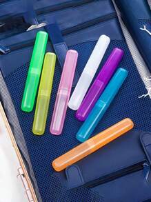 1/4pcs Travel Friendly Toothbrush Case - Portable Plastic Container For Toothbrush Heads, Daily And Travel Use, Available In Multiple Colors