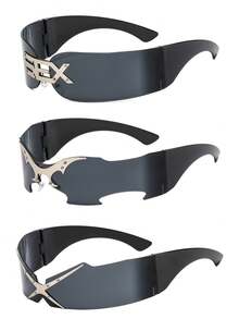 Gafas de moda con montura sin borde, coloridas y con estilo futurista y ciberpunk, ideales para hombres y mujeres en el estilo Y2K. Perfectas como accesorios para fiestas, decoración, verano, playa, viajes y exteriores. - Multicolor - Ver 20