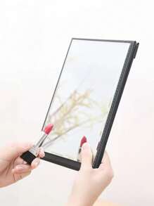 1pc High Definition Foldable Makeup Mirror, Portable Vanity Mirror For Makeup Artist, Women, Students, Dorm, Desktop Folding Princess Mirror, Compact Makeup Mirror, Flip Cover Makeup Mirror, Beauty Mirror, Student Dorm Mirror, Gift For Mothers