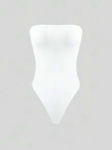 Body de mujer con doble capa de tela, elástico y blanco, de uso diario y casual, sin mangas, adecuado para todas las estaciones, de la marca XLLAIS