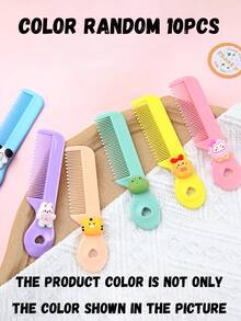 4pcs/1pc 儿童卡通糖果色卡通动物迷你梳子，便携便捷的糖果色小梳子，适合儿童理发和护理，是送给孩子礼物的理想选择 - 彩色 - 查看 22