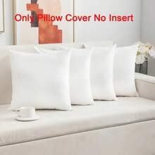 2pcs/4pcs/6pcs White Soft Comfortable Pillow Covers Without Inner Pillow, Suitable For Thanksgiving, Halloween, Christmas Decoration, For Hotel, Home Decor, Sofa, Bedroom, Living Room