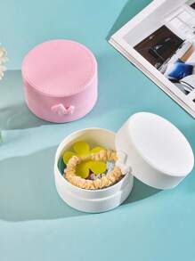 1 Stück kreative strukturierte Retro Schleife Pferd Schmuckkasten, eleganter hübscher Schmuckaufbewahrungskasten als Geschenk, Aufbewahrungsbox mit Schleifen-Pony-Form, runde Aufbewahrungsbox für Schmuck, tragbare Staubbox, perfekt für Schmuck und kleine Accessoires mit Herz-Stickerei Details, Schmuckkasten, Muttertagsgeschenkbox