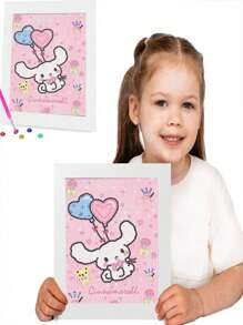 Sanrio Kit de pintura de diamantes de Kuromi de Sanrio, materiales DIY hechos a mano para niños, regalo de cumpleaños para niños, pintura de diamantes, adorno de escritorio para decoración interior