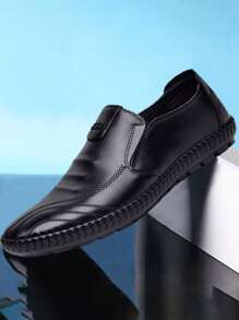 Zapatos casuales y sencillos para hombres con suela suave y transpirable, antideslizante, cómodos para de mediana edad, mocasines de moda de slip-on