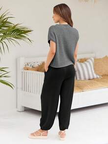 Conjunto de 2 piezas de punto para mujer - Negro y gris - Ver 5