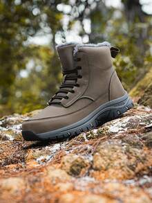 （已售出700多双）冬季保暖男士靴子，防水雪地靴，男士抓绒徒步鞋，户外防滑鞋，尺码39-48，适合徒步和登山（不对称图案） - 909 - 查看 31