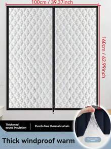 Cortina térmica a prueba de viento Insulated 2025, estilo de cremallera sellada autoinsertada, adecuada para todas las estaciones, fácil de quitar e instalar