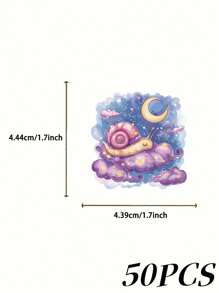 50pcs Cartoon Animal Fantasy Stickers, Simple & Artistic, Applicable For Journals, Phone Cases, Skateboards, Luggage, Helmets, Guitars, Building Blocks, Toys, Cars, DIY Decoration, Excellent Birthday, Christmas And Halloween Decorations