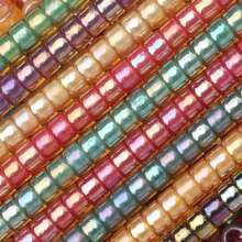 1000pcs Shiny Golden Cylindrical Seed Beads Tiny 2.5mm Japanese Craft Glass Round Loose Sapcer Beads For Diy Tassel Vintage Bracelet Necklace Jewelry Making