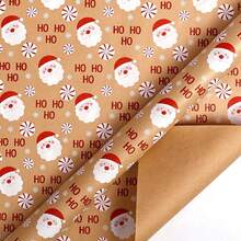 1pc 300x43cm Christmas Gift Wrapping Paper With Reindeer, Santa Claus, Christmas Tree Patterns, Gift Packaging Decoration Paper - Multicolor - View 14