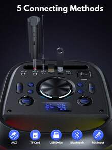 Máquina de karaoke JYX con 2 micrófonos, altavoz de karaoke Bluetooth portátil grande con luz Diaco, sistema de karaoke para fiestas en casa, sistema de PA, caja de fiesta compatible con tarjeta TWS/TF/USB/entrada auxiliar