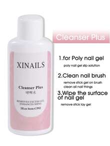2 液体盎司指甲清洁剂，含速干水性清洁剂，适用于美甲刷、指甲延长胶、指甲油等，可用作脱脂清洁剂和指甲工具清洁剂，半瓶装