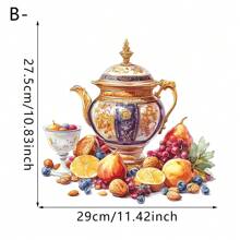 1 Piece, Kitchen Decoration Sticker, With Soup Pot Spices, Teapot Fruit Design, PVC Waterproof And Removable, Suitable For Kitchen, Dining Room, Cabinet Stickers Kitchen Accessories Kitchen Items Wall Paper Wallpaper Wall Decor Wall Stickers Wall Sticker