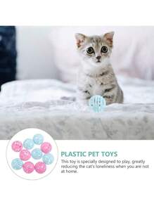 2 piezas Bolas de juego para gato, bola mágica giratoria y bolas de sonido para juego en interiores que estimulan los instintos de caza de tu gato.