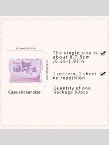 Sanrio 50 piezas de etiquetas engomadas del cuaderno de Sanrio Kulomi para maleta, etiquetas engomadas creativas impermeables para uso diario, decoración de artículos, disfraces festivos, regalos de fiesta