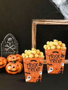10 Piezas Cajas de Palomitas de Maíz de Halloween, Diseño de Castillo de Calabaza Espeluznante Murciélago Truco o Caja de Bocadillos y Dulces, Decoraciones de Halloween, Recipiente para Galletas de Halloween, Caja de Alimentos de Papel, Caja de Regalo, Decoración del Hogar, Decoración de Mesa de Cocina, Decoración de Halloween Feliz, Suministros para Fiestas de Halloween, Decoración de Vajilla - Multicolor - Ver 9