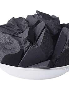 100g/200g 天然未抛光 Shungite 原石，自由形状，带白色纹理的黑色矿物，几何切割，天然石首饰|几何石|原石纹理，Shungite 石 - 黑色 - 查看 8