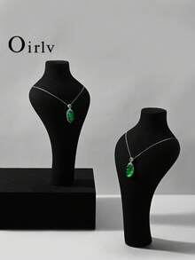 Oirlv Fashion PU Leather Mannequin Bust Necklace Display Stand Portrait Model Neck Pendant Jewellery Storage Rack Holder Jewelry Store Showcase Props - Portrait - View 4