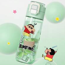 Miniso 1pc Crayon Shin-Chan Themed Dual Drink Tumbler, 560ml/18.94oz Water Bottle, Easy To Disassemble And Clean, Convenient For Travel And Outdoor Activities Or Office Use - Pink - View 12