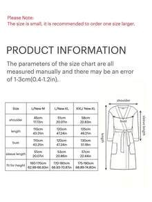 1pc Bathrobe, Unisex Adult Sleepwear, Suitable For Hotel, SPA, All Seasons, Absorbent & Quick Dry, Loose Fit, Multiple Colors, Minimalist Design, Bathroom & Home Essentials Summer Wedding Home Bathroom Decor Back To School - Multicolor - View 3